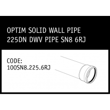 Marley Optim Solid Wall Pipe - 225DN DWV Pipe SN8 6RJ - 100SN8.225.6RJ